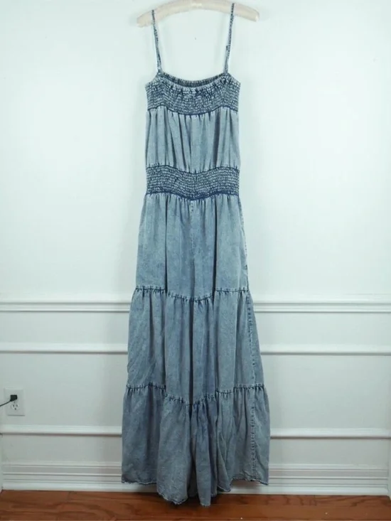 Oli & Hali Mineral Washed Songbird Ruffle Bodice Wide Leg Jumpsuit Small - Picture 11 of 12
